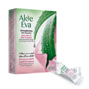 EVA COSMETICS — ALOE EVA STRENGTHENING HAIR AMPOULES WITH ALOE VERA & SILK PROTEINS 4 AMPOULES * 15 ML